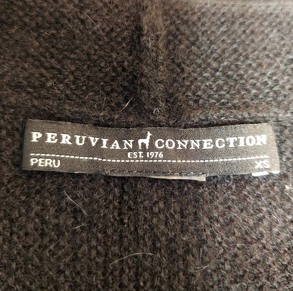 Peruvian Connection Black Women's Cardigan Size XS - Picture 2 of 3